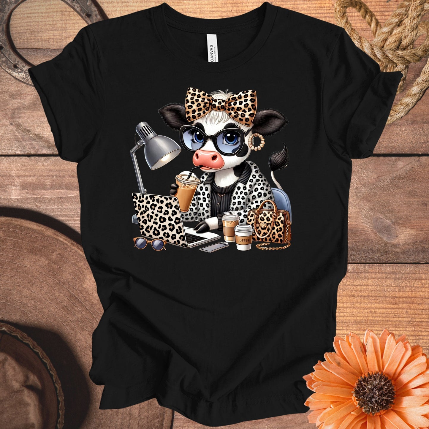Trendy Cow Design Graphic Tee Perfect Gift Product Type