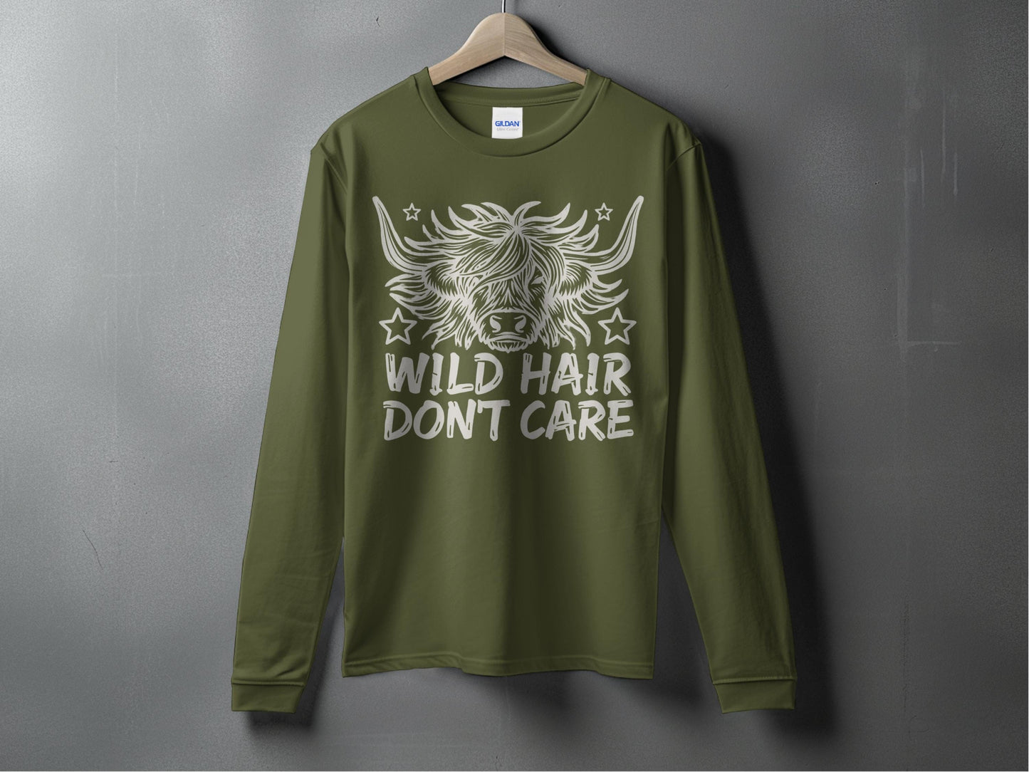 Unique Wild Hair Don't Care Design Long Sleeve Shirt product type