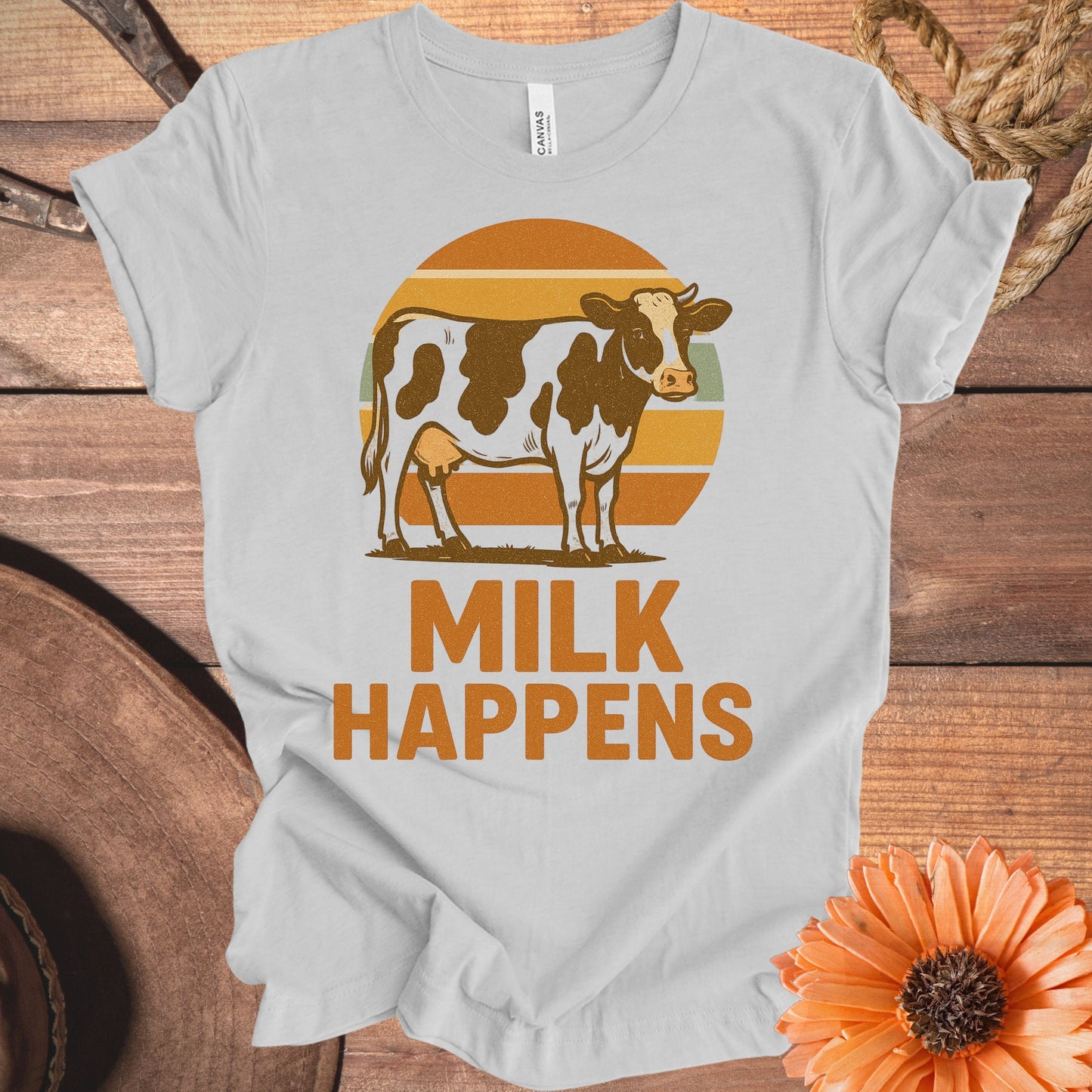 Hilarious Milk Happens Cow Graphic Tee Shirt product
