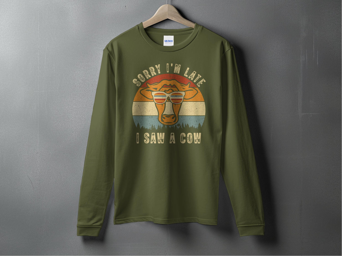 Sorry I'm Late I Saw A Cow Printed Long Sleeve product