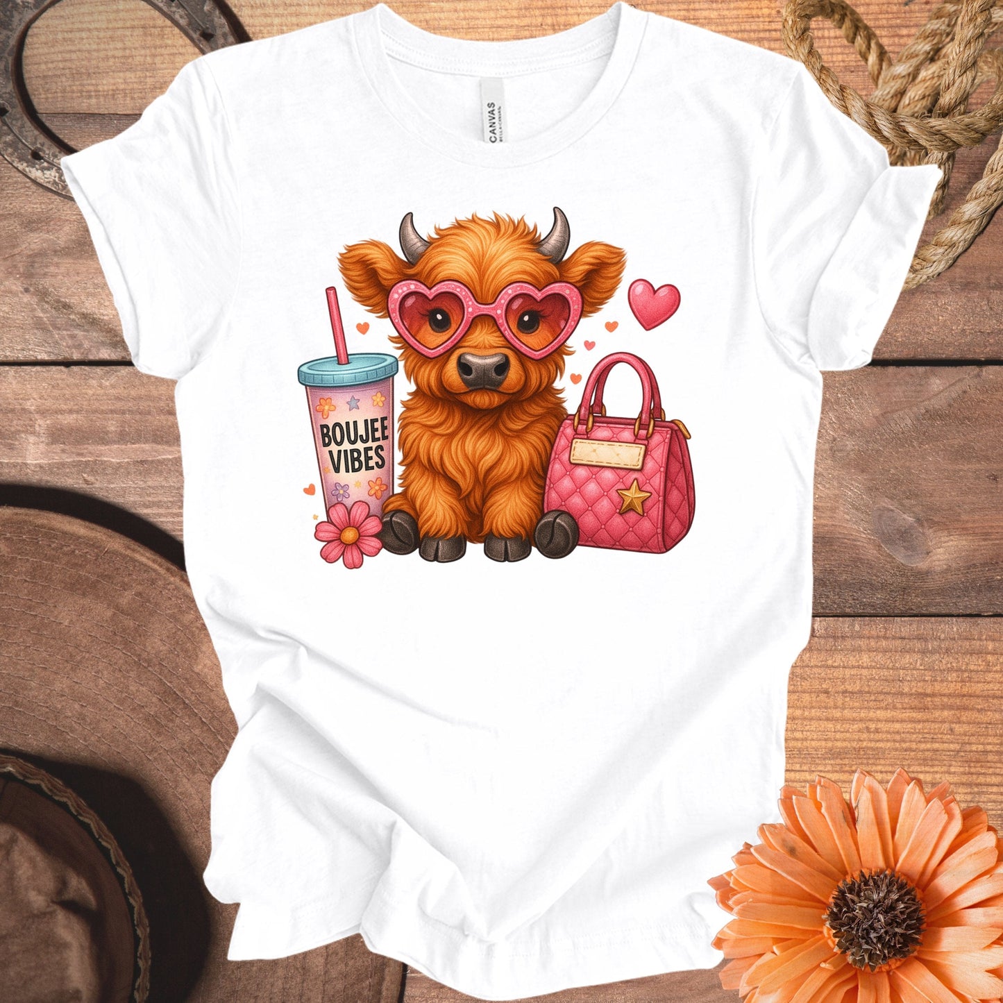 Cute Highland Cow Graphic T-Shirt Funny Animal Lover product type