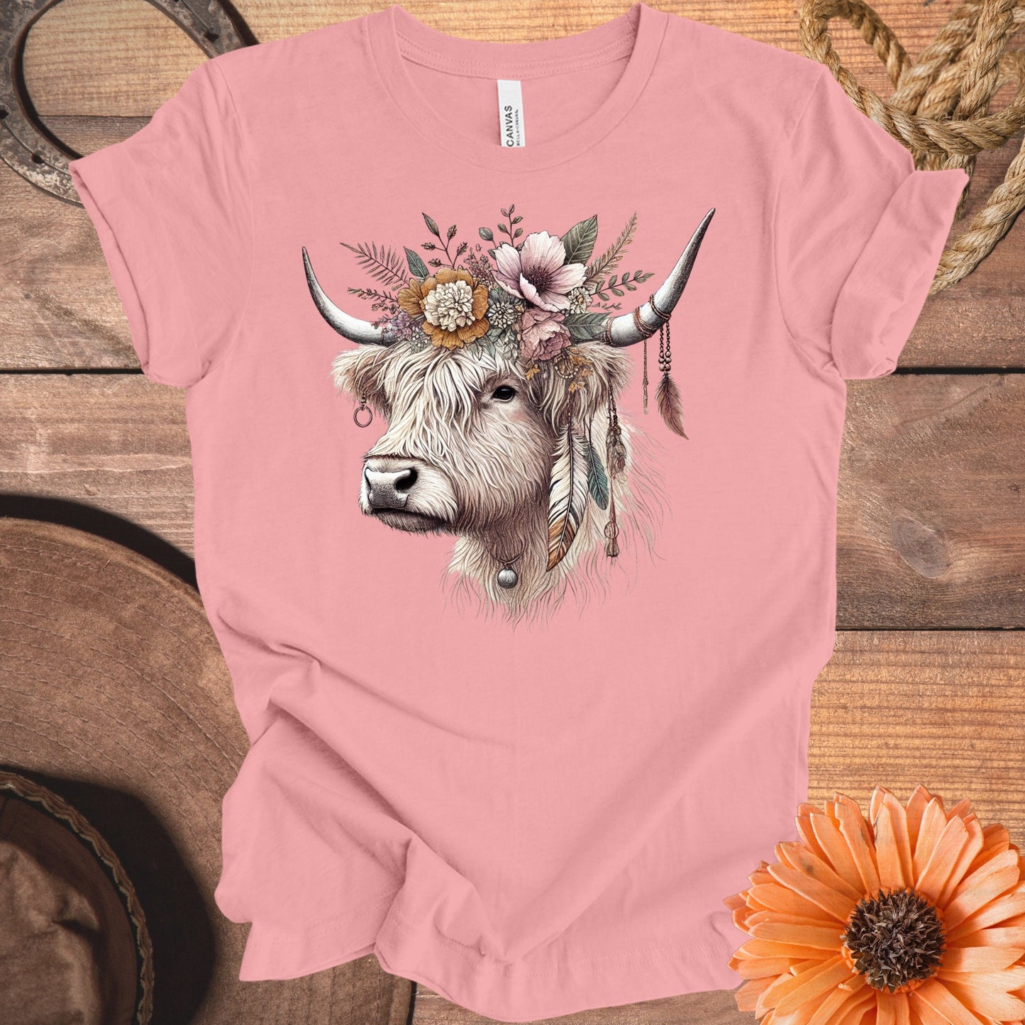 High Detailed Cow Illustration Pink Tee product