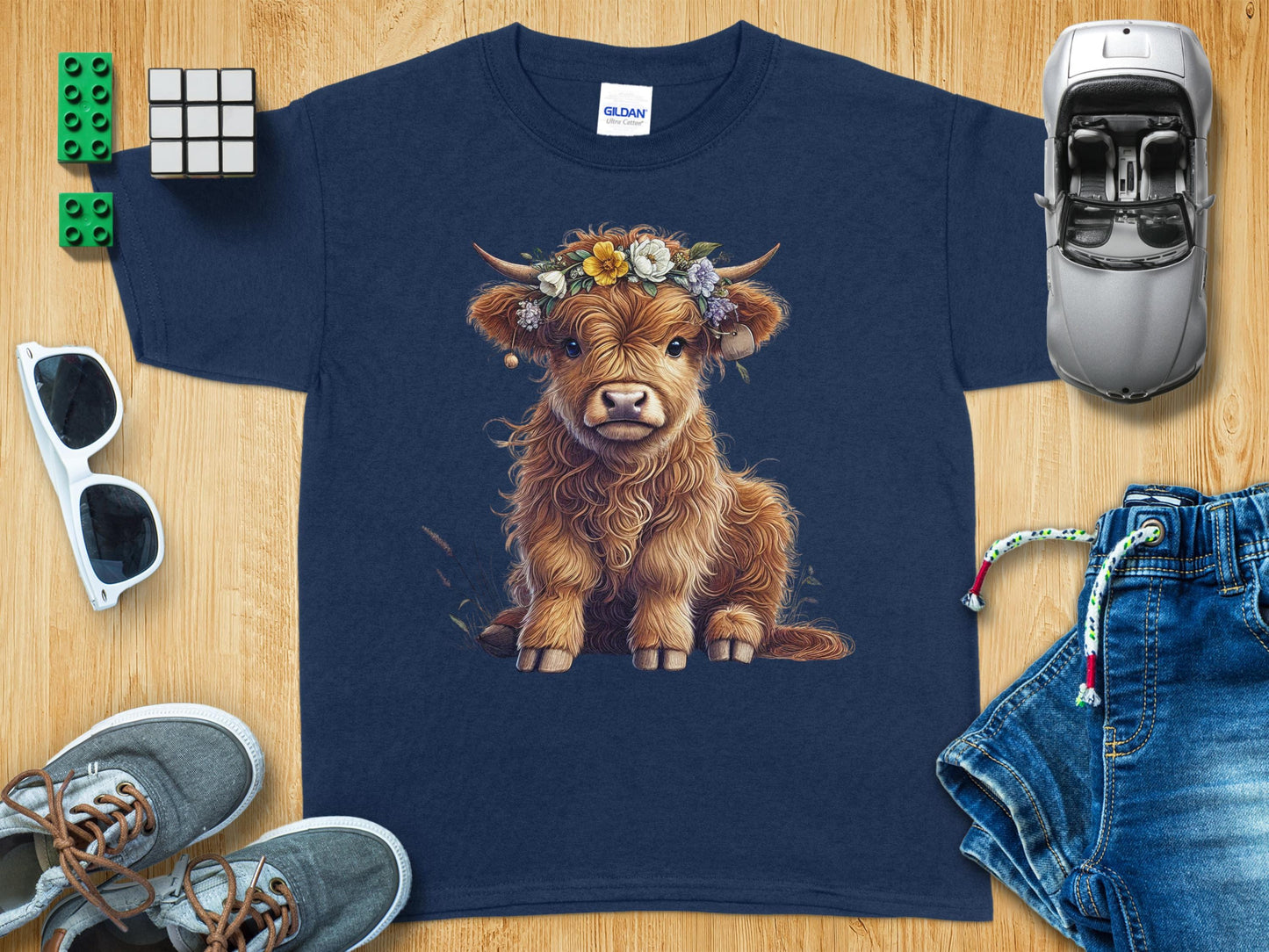 Cute Highland Cow Graphic Print T-shirt product type