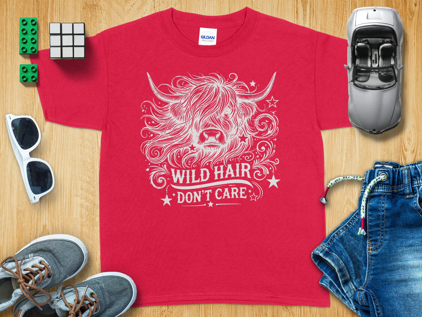 Wild Hair Don't Care Highland Cow T-shirt product