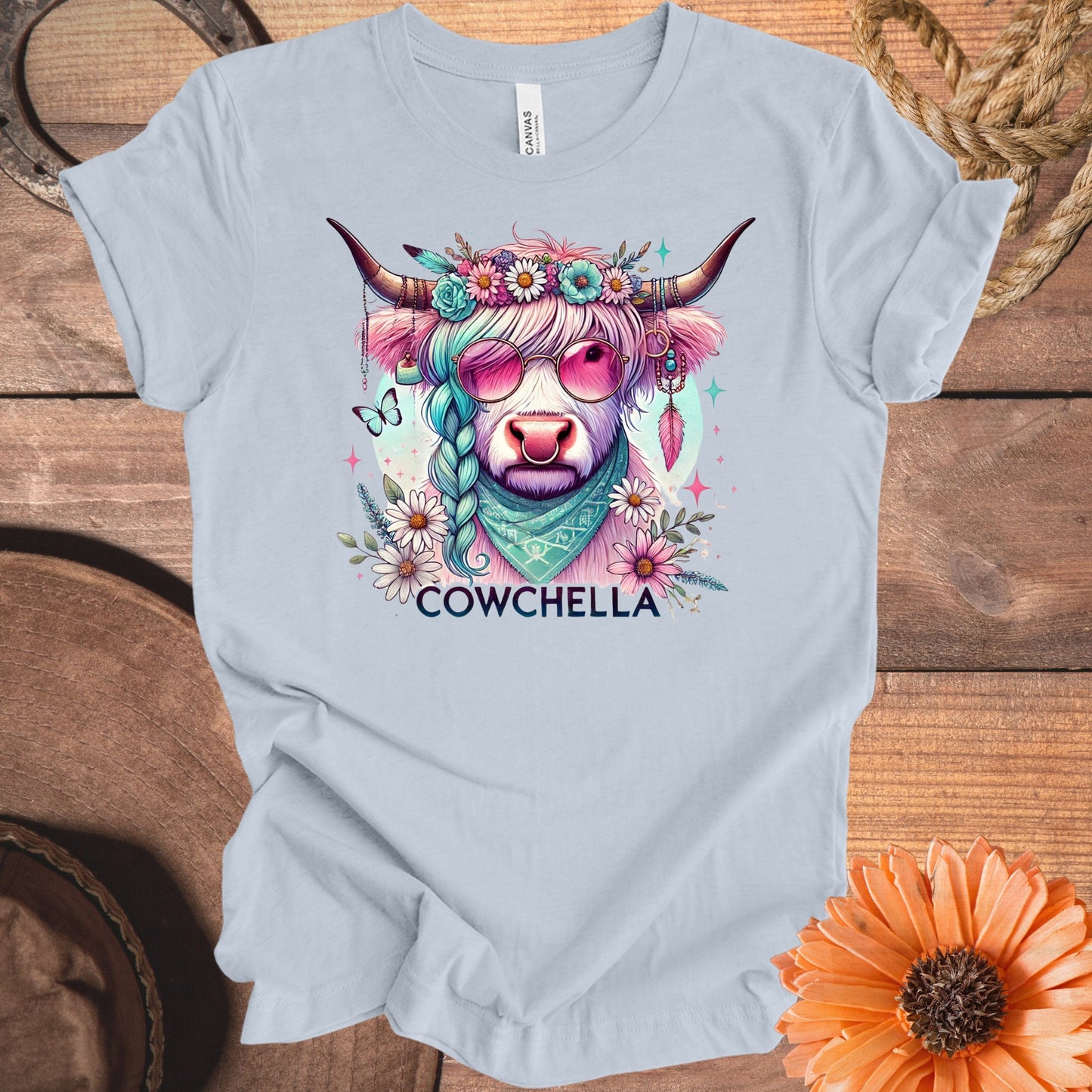 Boho Chic Cowchella Festival T-Shirt Graphic Tee product