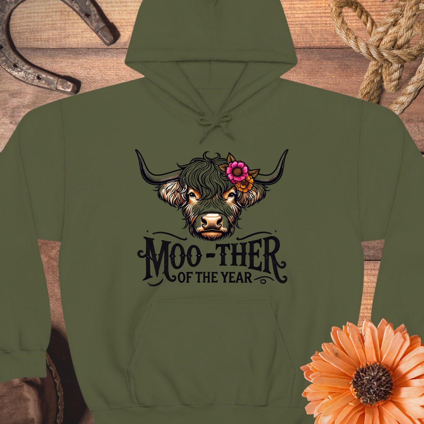 Moo-ther Of The Year Cow Graphic Hoodie product