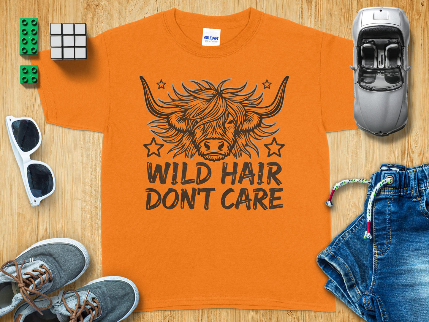 Wild Hair Dont Care Highland Cow Graphic Tee product