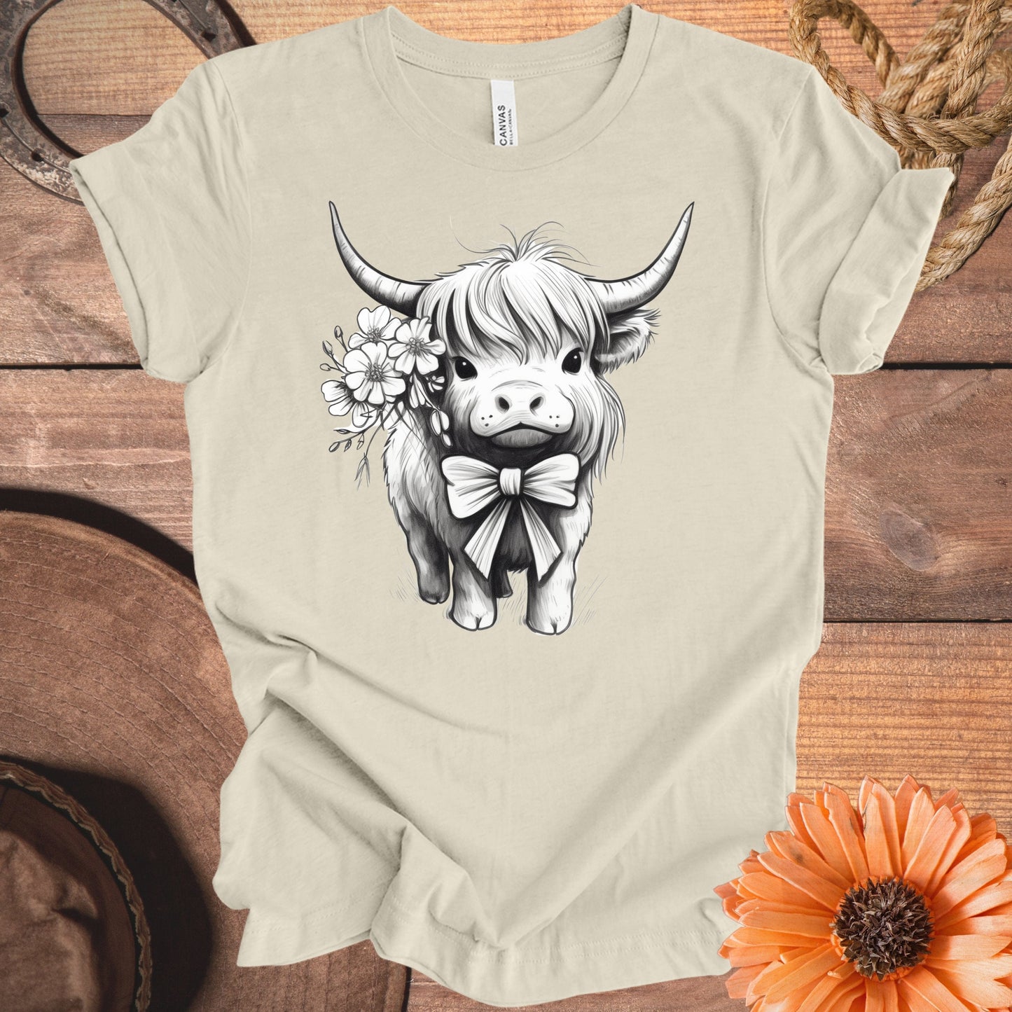 Cute Cow Illustration Graphic Tee for Kids Youth Adults product