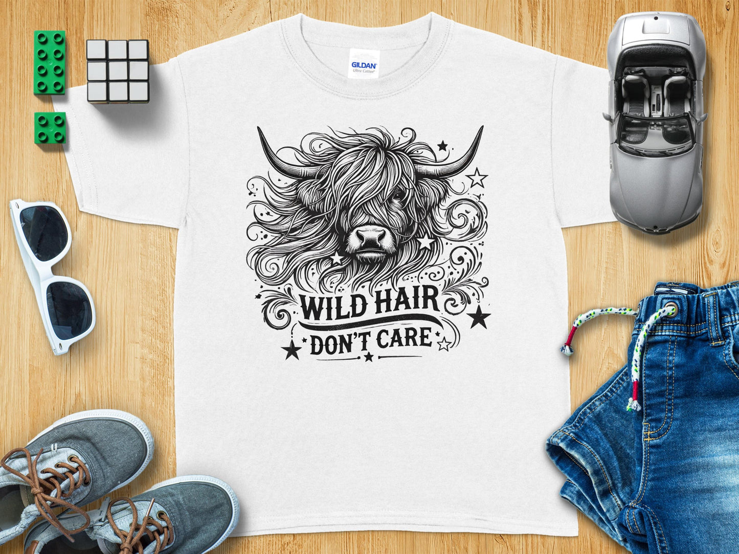 Wild Hair Don't Care Graphic White Shirt product