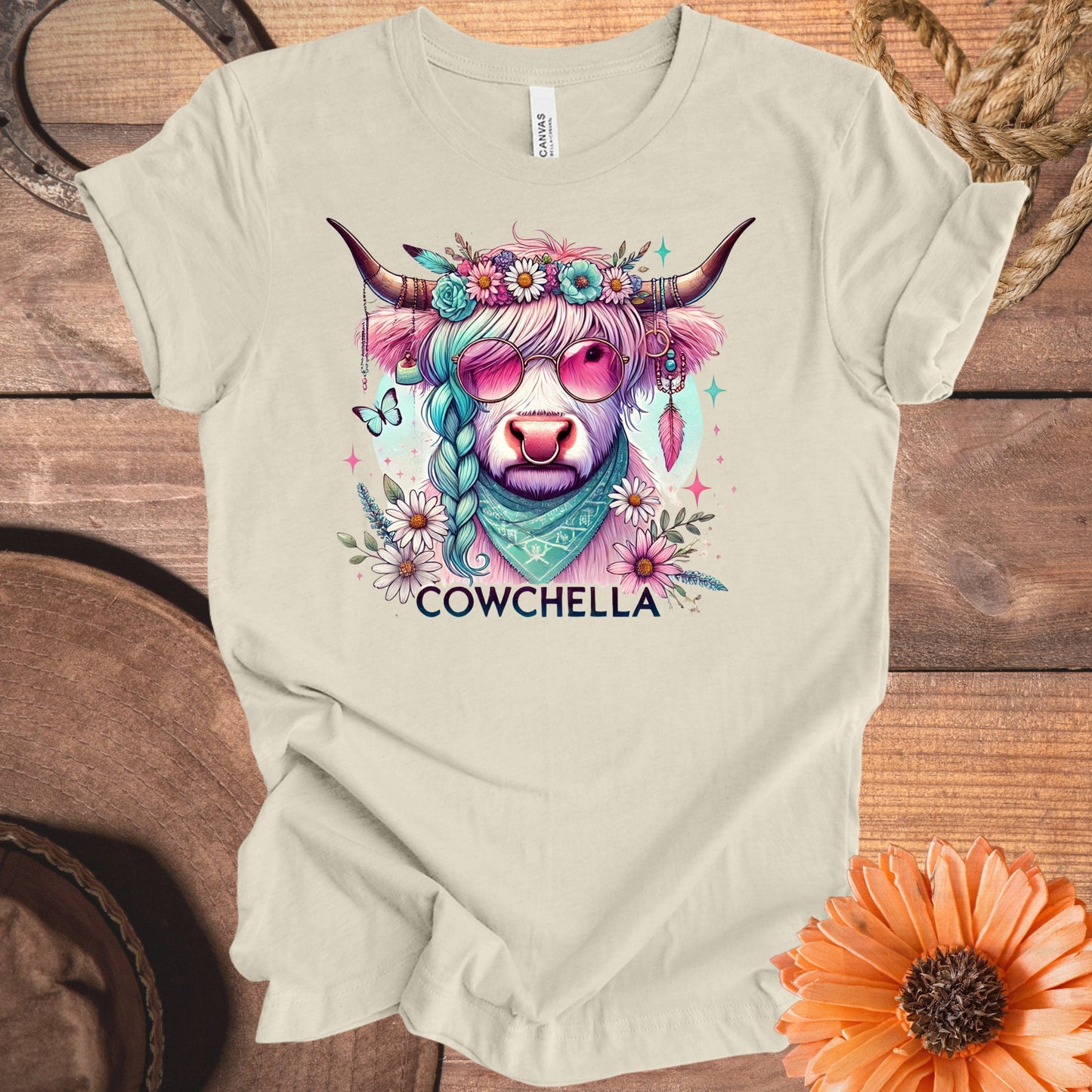 Colorful Cowchella Graphic T-Shirt product