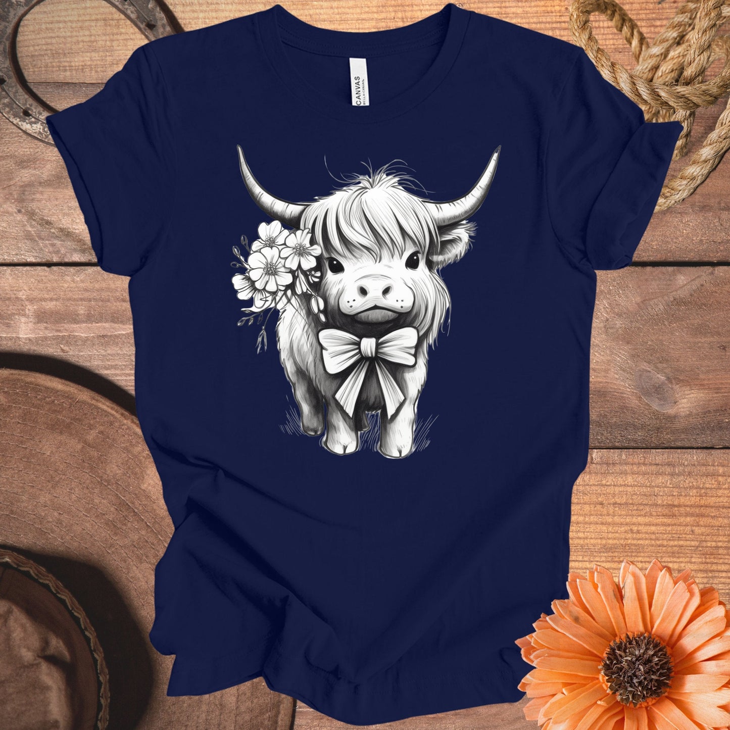 Cute Cartoon Highland Cow Graphic Tee Shirt product type