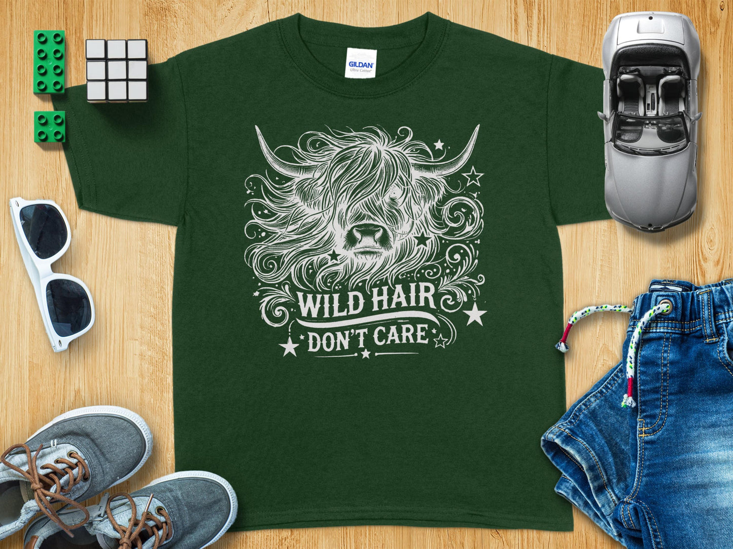 Wild Hair Don't Care Scottish Highland Cow Shirt product type