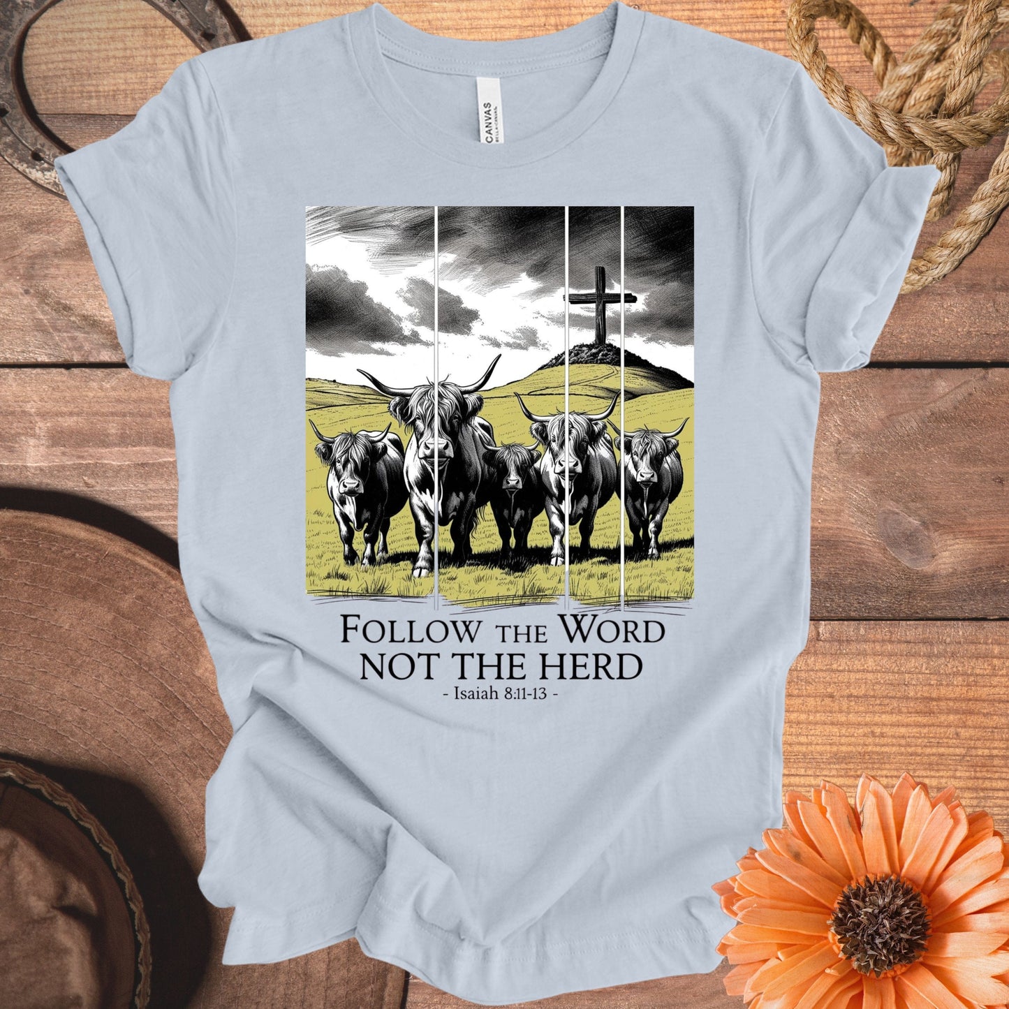 Follow the Word Not the Herd graphic tee product