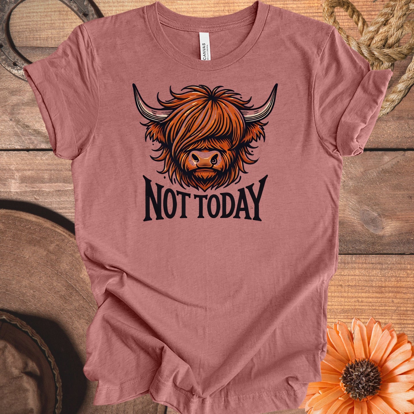 Not Today Highland Cow Graphic T Shirt product type
