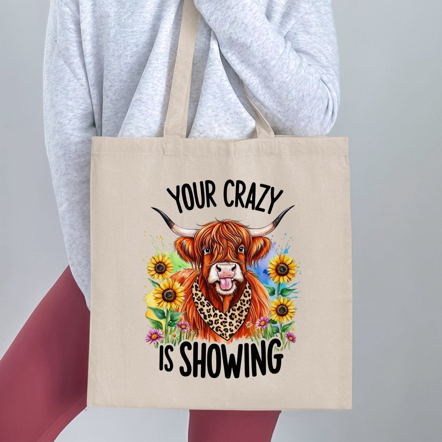 Your Crazy Is Showing Cow Tote Bag product type