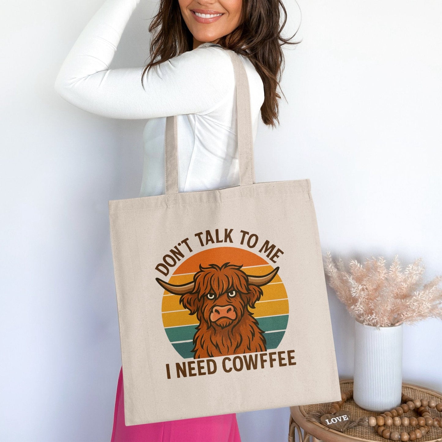 Don't Talk To Me I Need Cowffee Tote Bag product