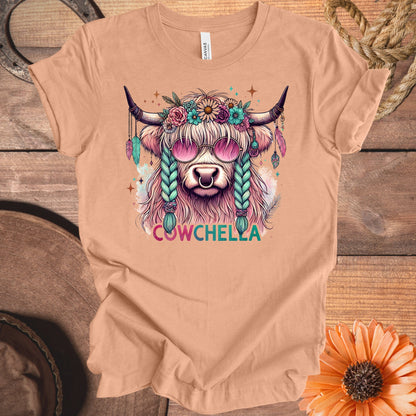 Cowchella Highland Cow Graphic T-Shirt for Fun product type