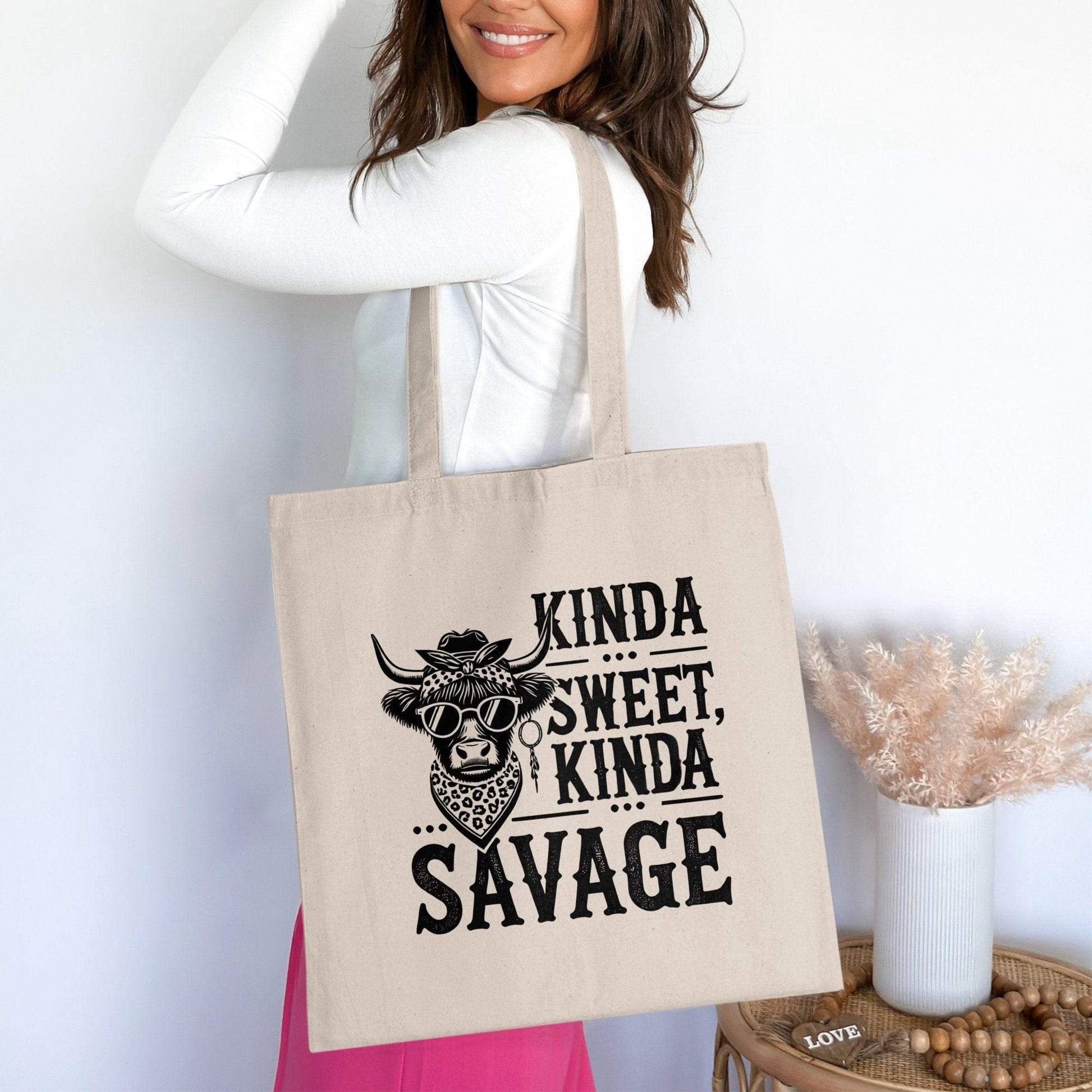 Kinda Sweet Kinda Savage Tote Bag Shopping Product