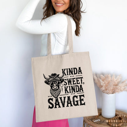 Kinda Sweet Kinda Savage Tote Bag Shopping Product