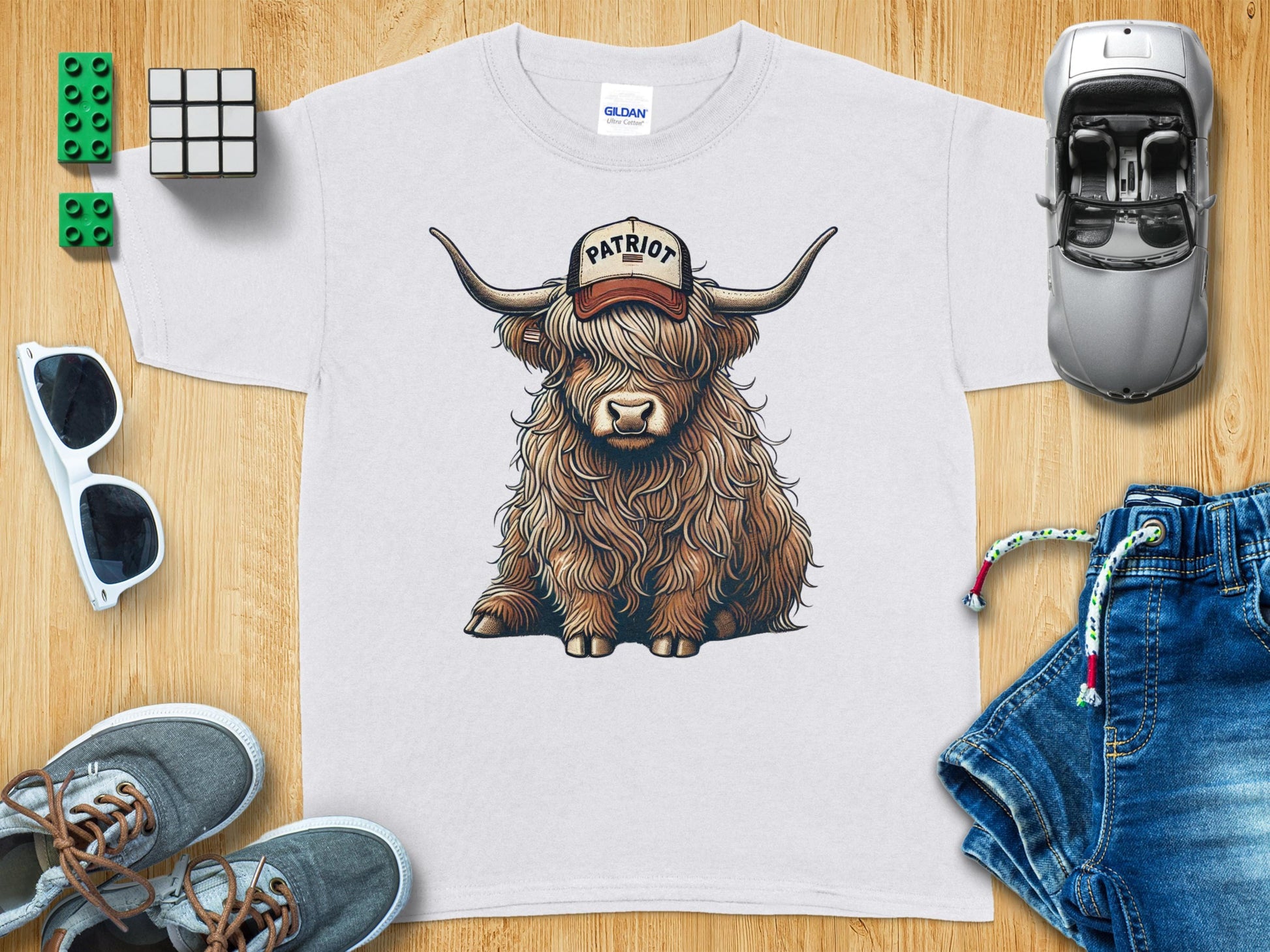Adorable Highland Cow Wearing Patriot Hat t-shirt product