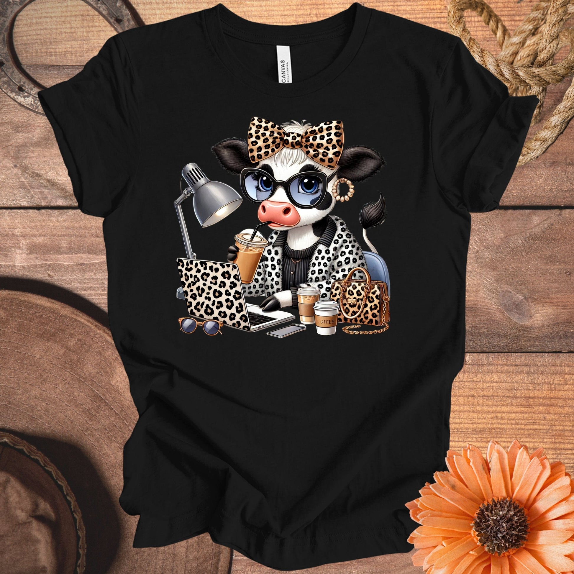 Trendy Cow Design Graphic Tee Perfect Gift Product Type