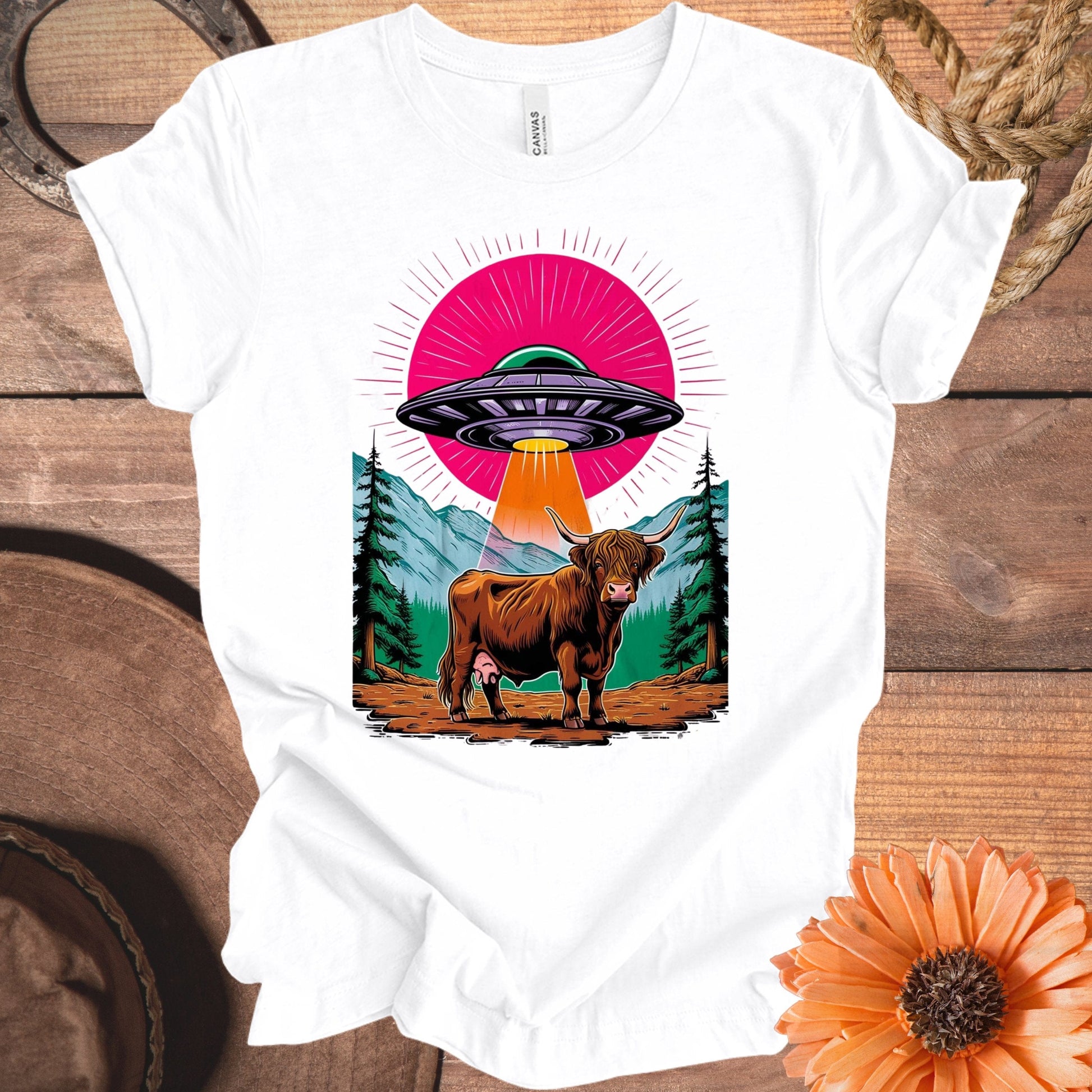 UFO Cow Cruiser Design Graphic Casual Shirt product