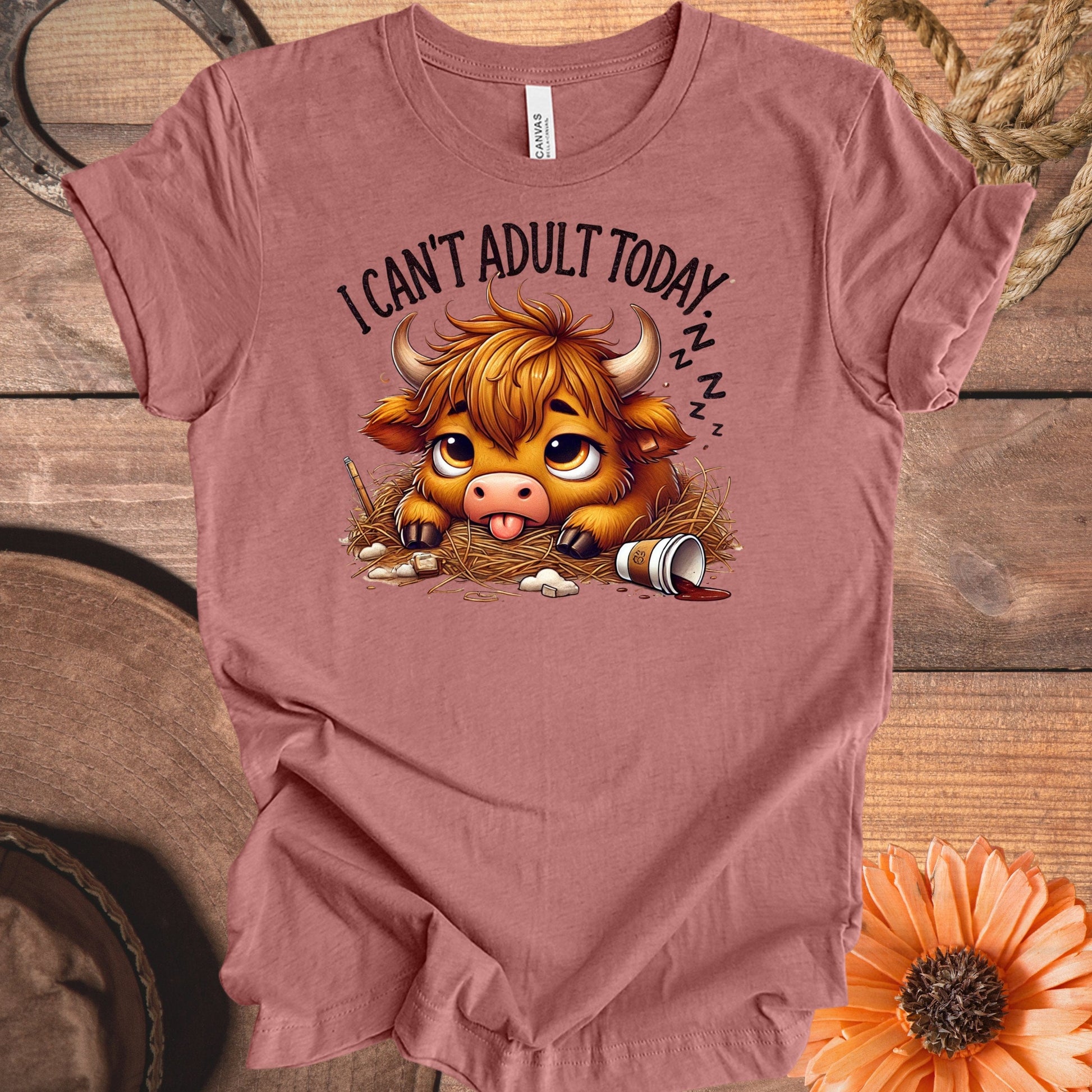 I Can't Adult Today Cute Baby Cow Sleeping T shirt product