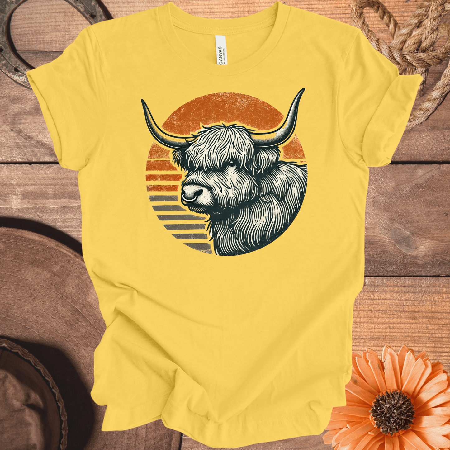 Rustic Highland Cow T-Shirt