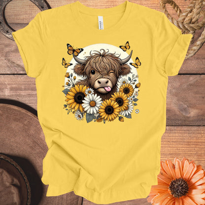 Highland Cow with Sunflowers and Butterflies product type