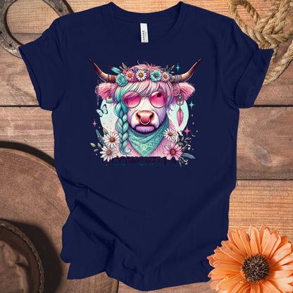 Cool Hippie Cow with Sunglasses Graphic TShirt product type
