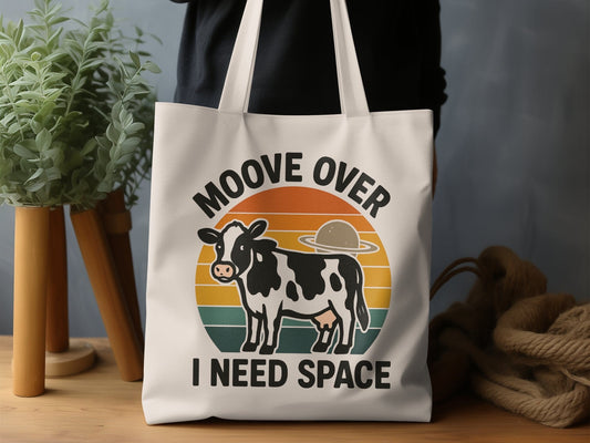 Moove Over I Need Space Graphic Tote Bag product type