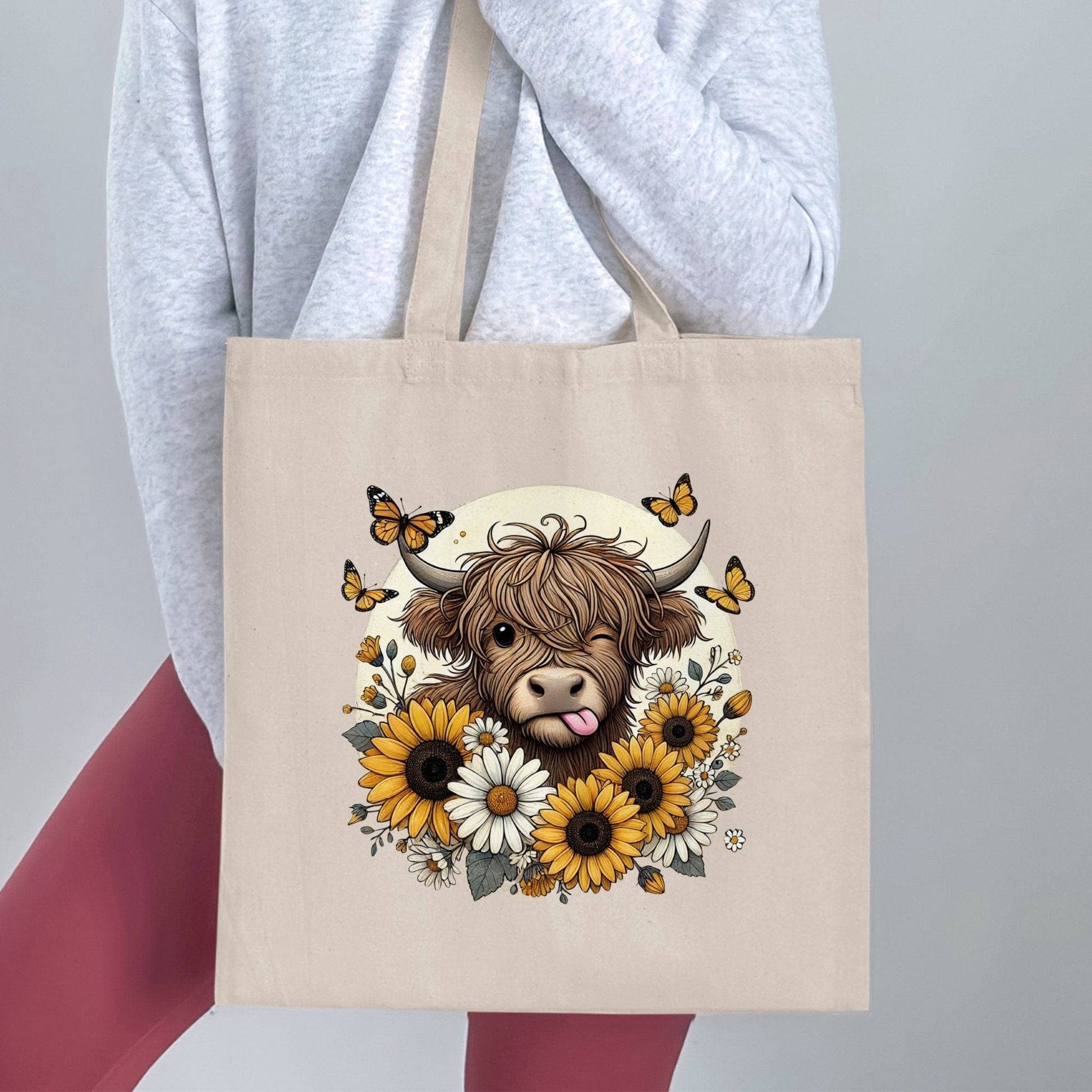 Adorable Cow and Flowers Tote Bag Perfect Casual Product