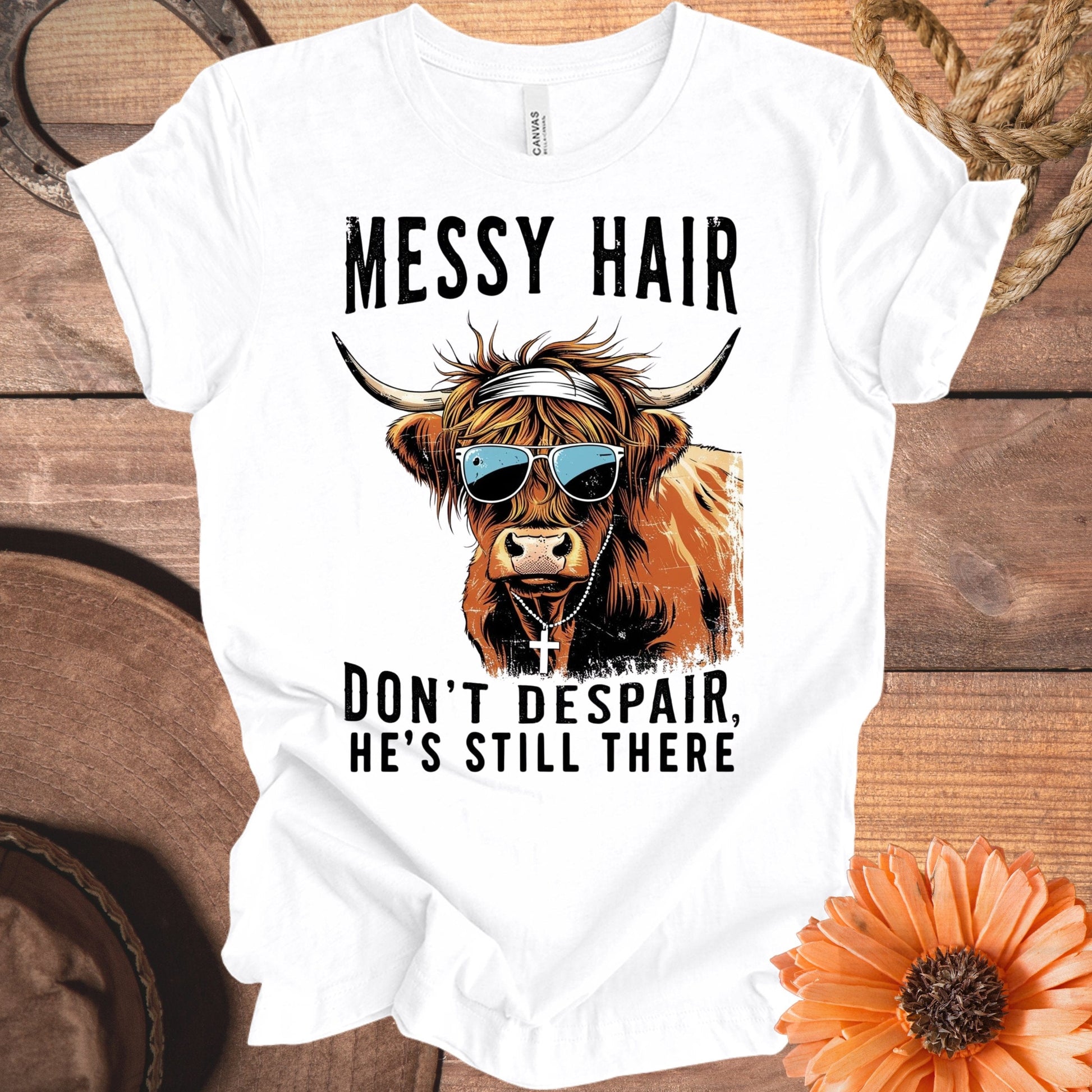 Messy Hair Funny Graphic Tee Shirt Humorous Apparel product type