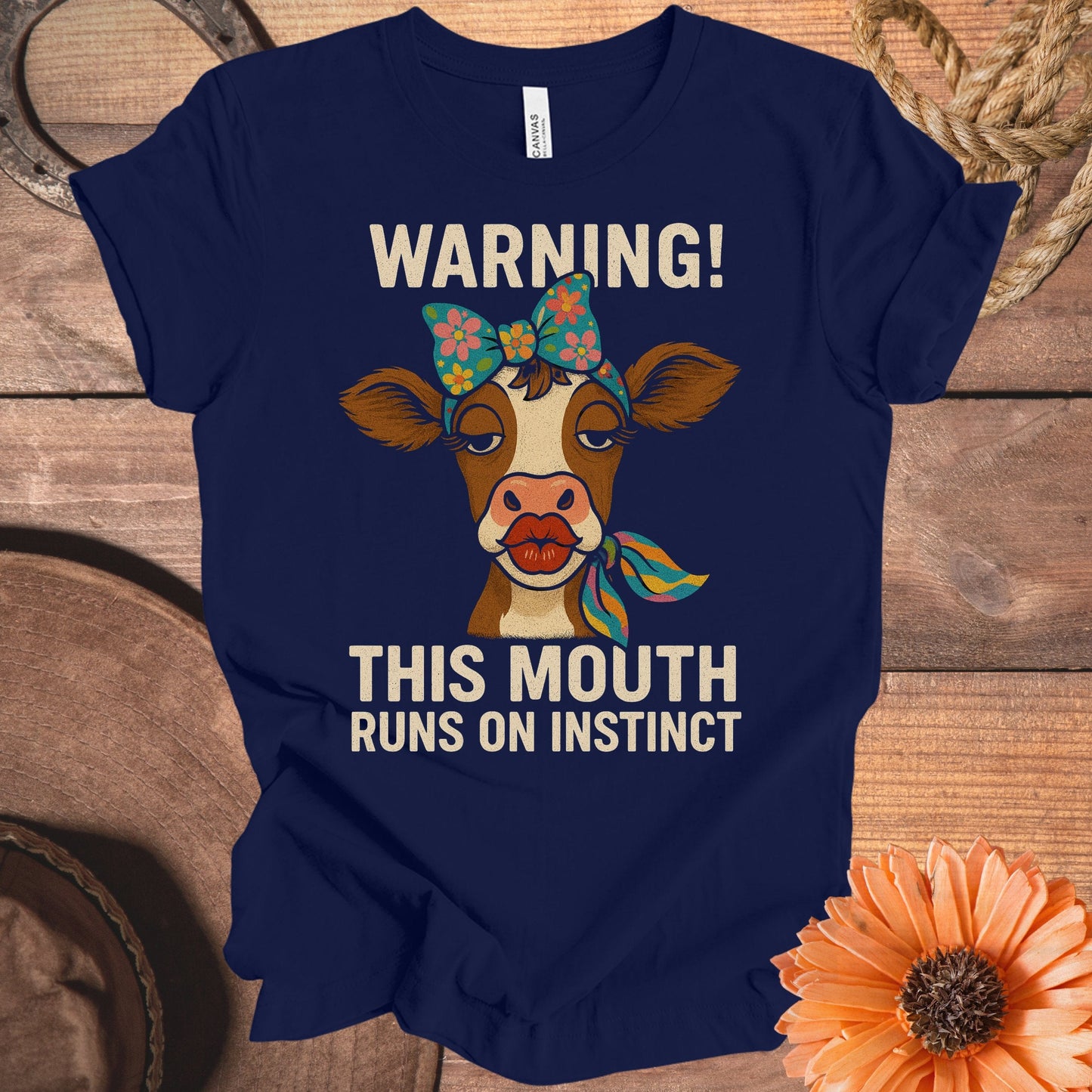 Warning This Mouth Runs On Instinct Funny T-shirt product
