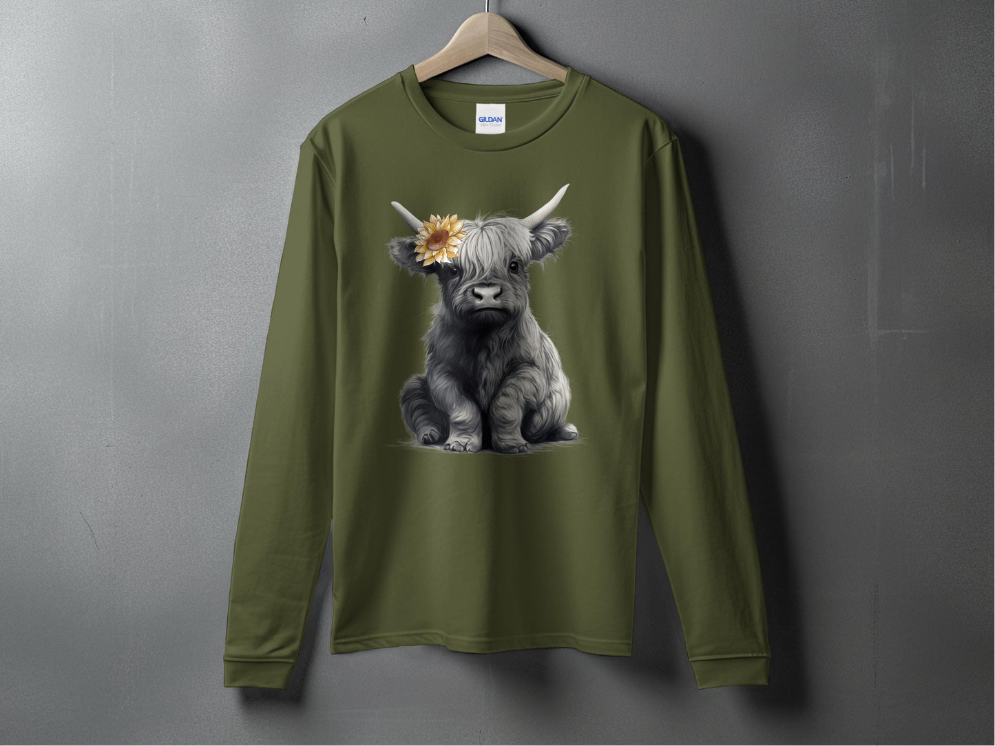 Cute Highland Cow Graphic Long Sleeve Shirt product type