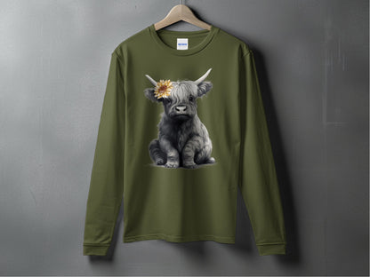 Cute Highland Cow Graphic Long Sleeve Shirt product type