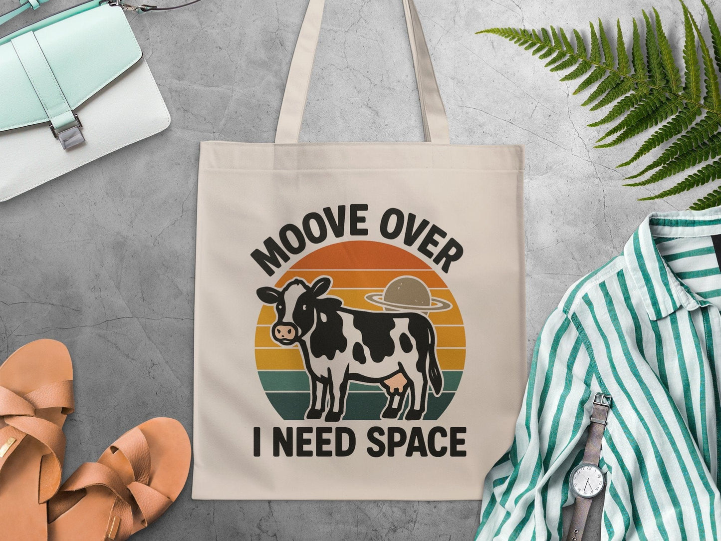 Moove Over I Need Space Tote Bag Funny Cow product