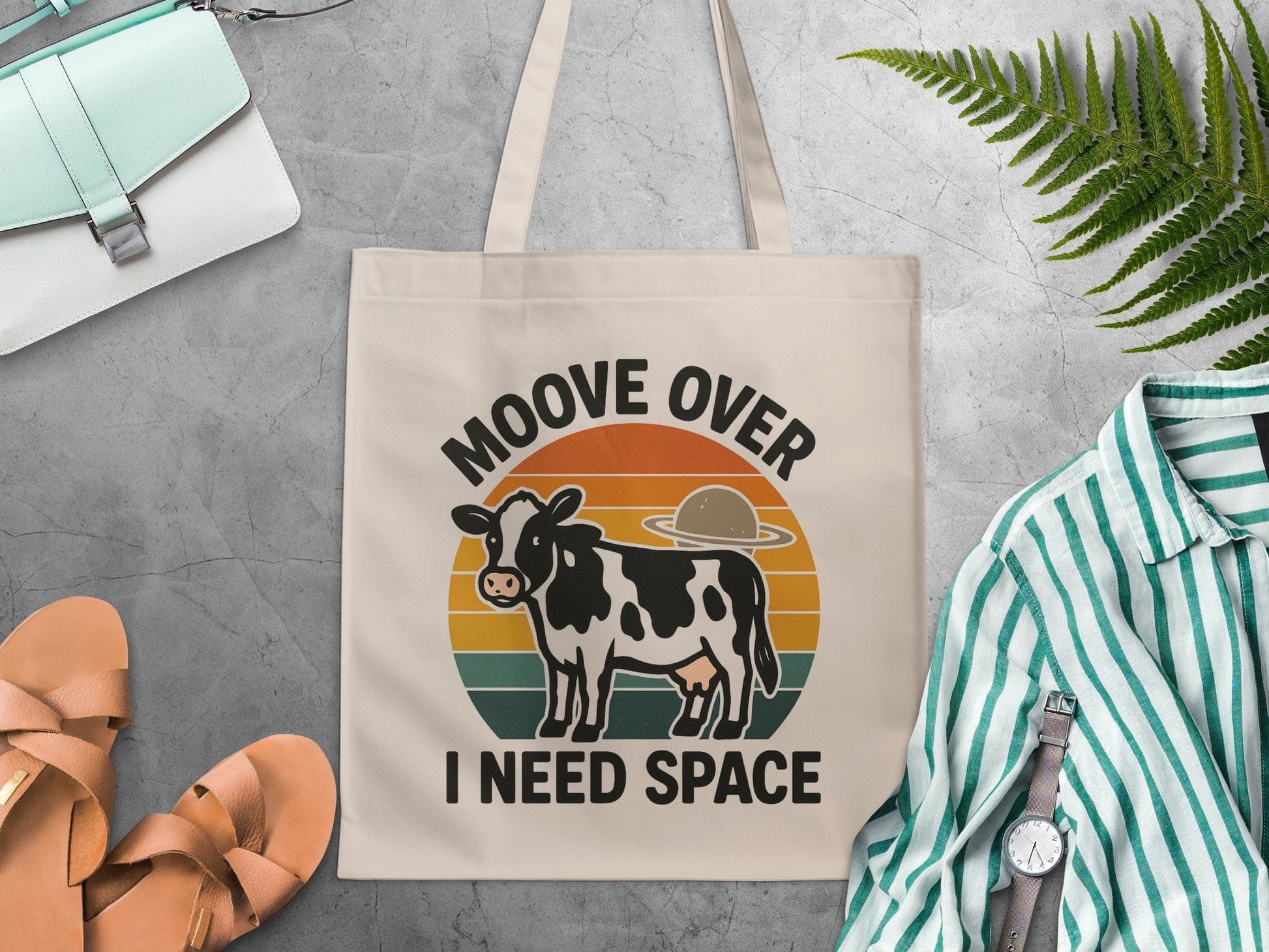 Moove Over I Need Space Tote Bag Funny Cow product