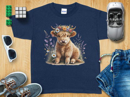Cute Highland Cow Graphic Tee Shirt Adorable Product Type