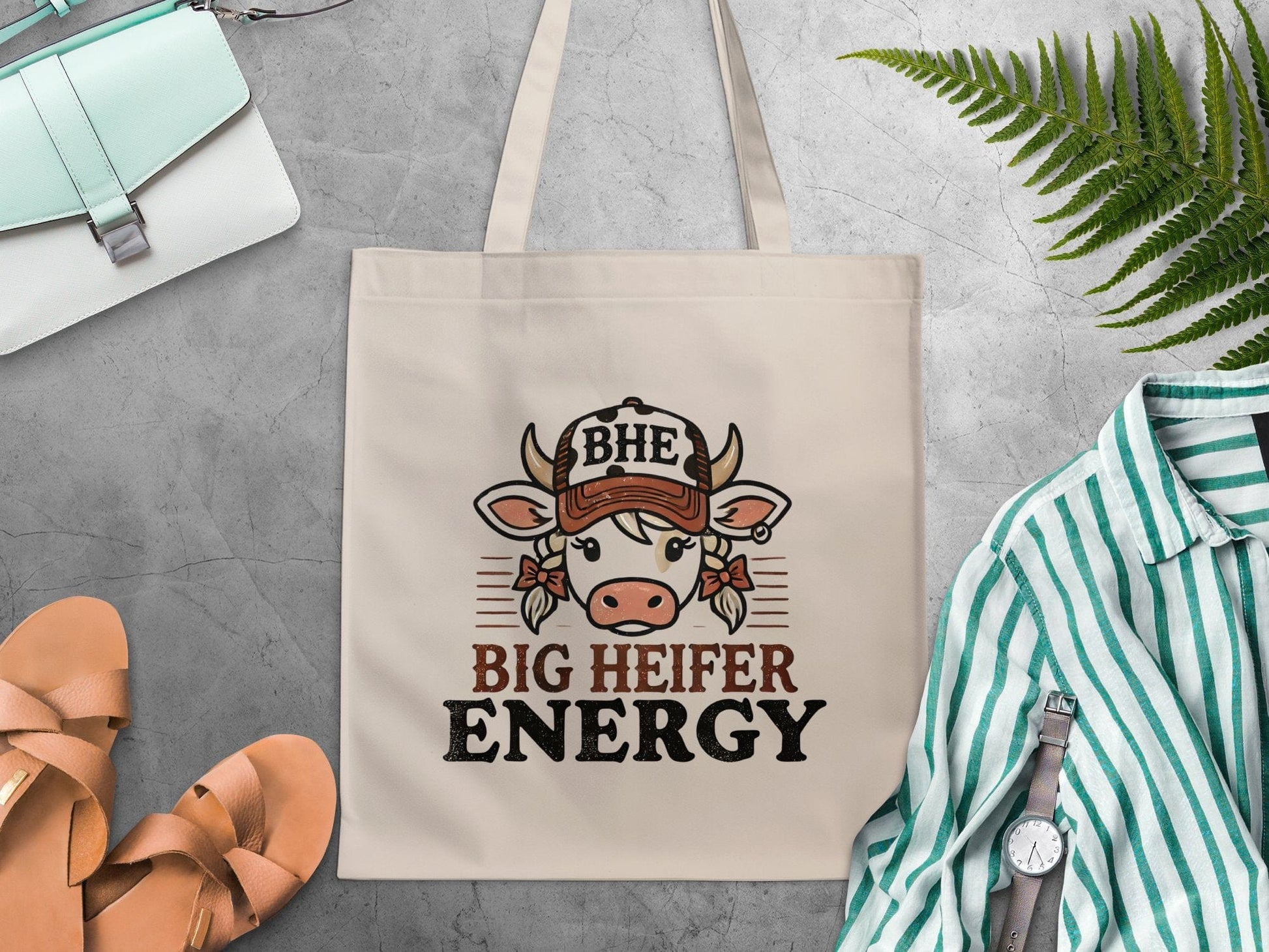 Big Heifer Energy Tote Bag Funny Farm Themed product