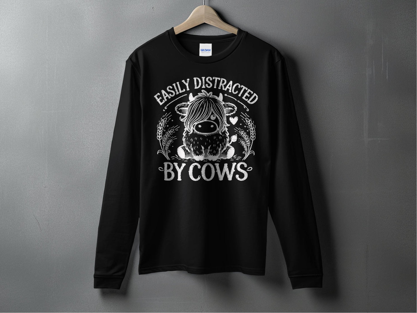Easily Distracted By Cows Long Sleeve Shirt product
