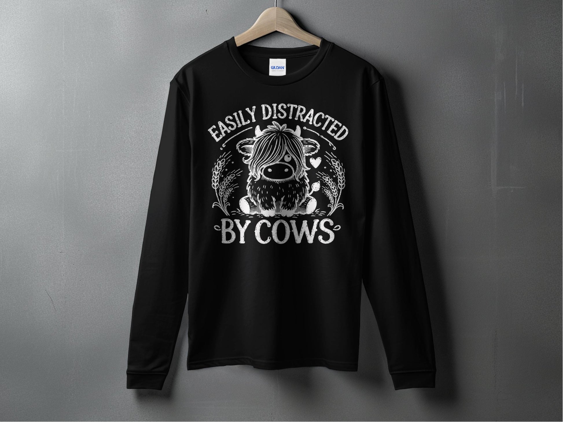 Easily Distracted By Cows Long Sleeve Shirt product