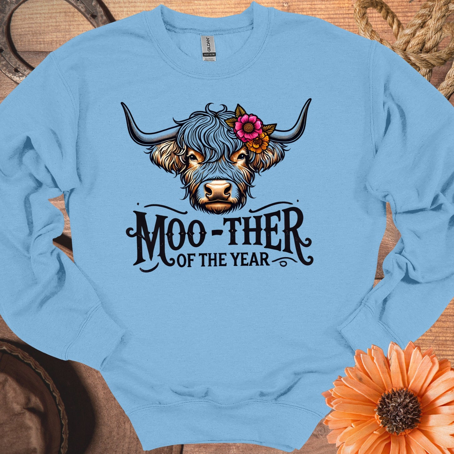 Moo-ther Of The Year Cute Cow Graphic Sweatshirt product