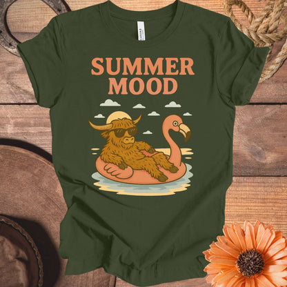Funny Summer Mood Highland Cow Graphic T-Shirt product type