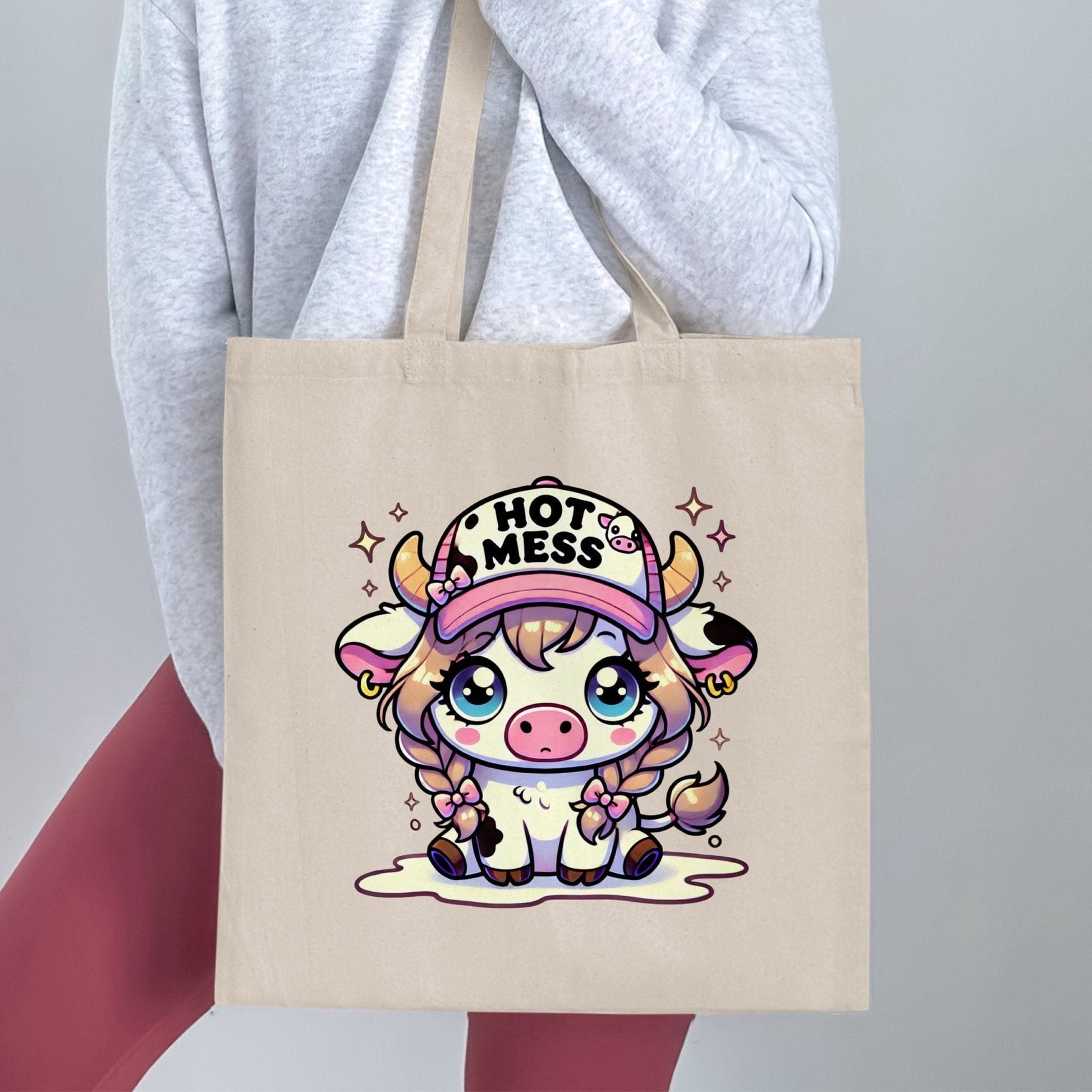 Cute Hot Mess Cartoon Cow Tote Bag product