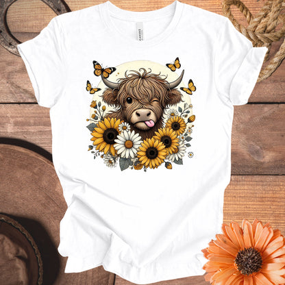 Highland Cow with Sunflowers and Butterflies product type