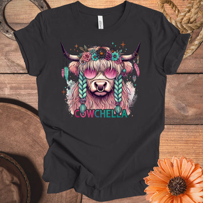 Cowchella Floral Fun Highland Cow Tee product