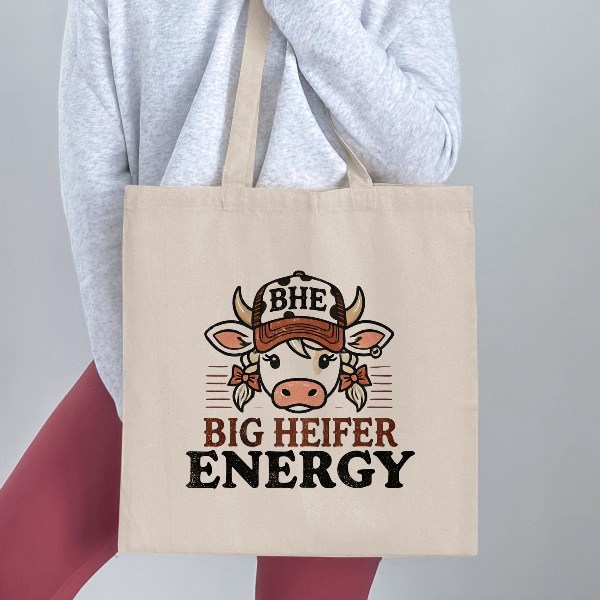 Big Heifer Energy BHE Cow Tote Bag Shopping Product