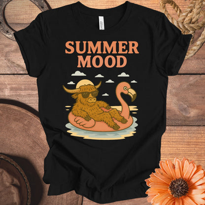 Summer Mood Cow on Flamingo Float T-shirt product