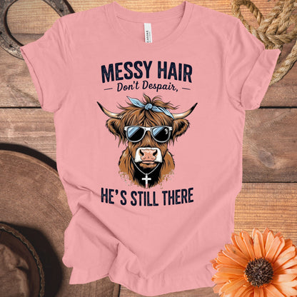Messy Hair Don't Despair T-Shirt trendy graphic product